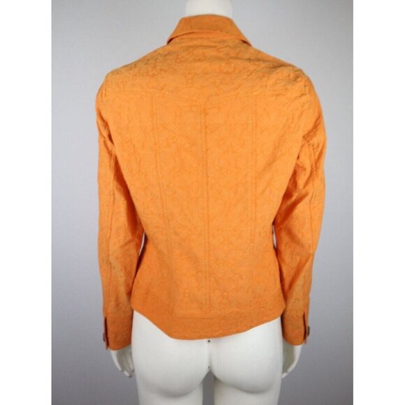 COLDWATER CREEK - WOMEN'S ORANGE TEXTURED JACKET - SIZE 8 - Picture 6 of 7